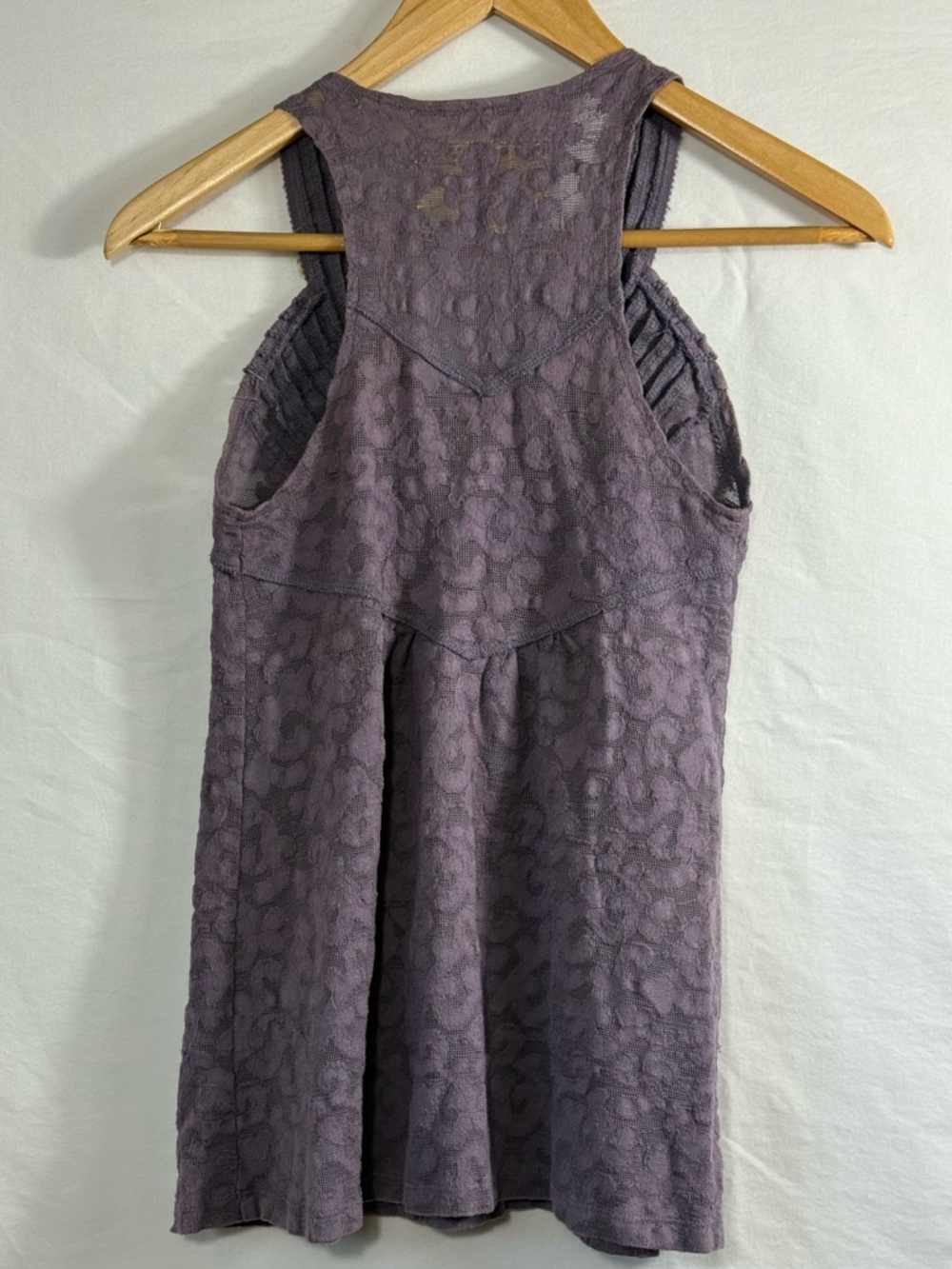 Free People Patterned Rounded V Neck Boho Racerback Tank Top - Picture 3 of 4